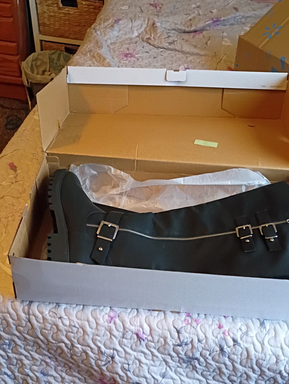 Women’s Over-The-Knee Black Boots with Side Buckles